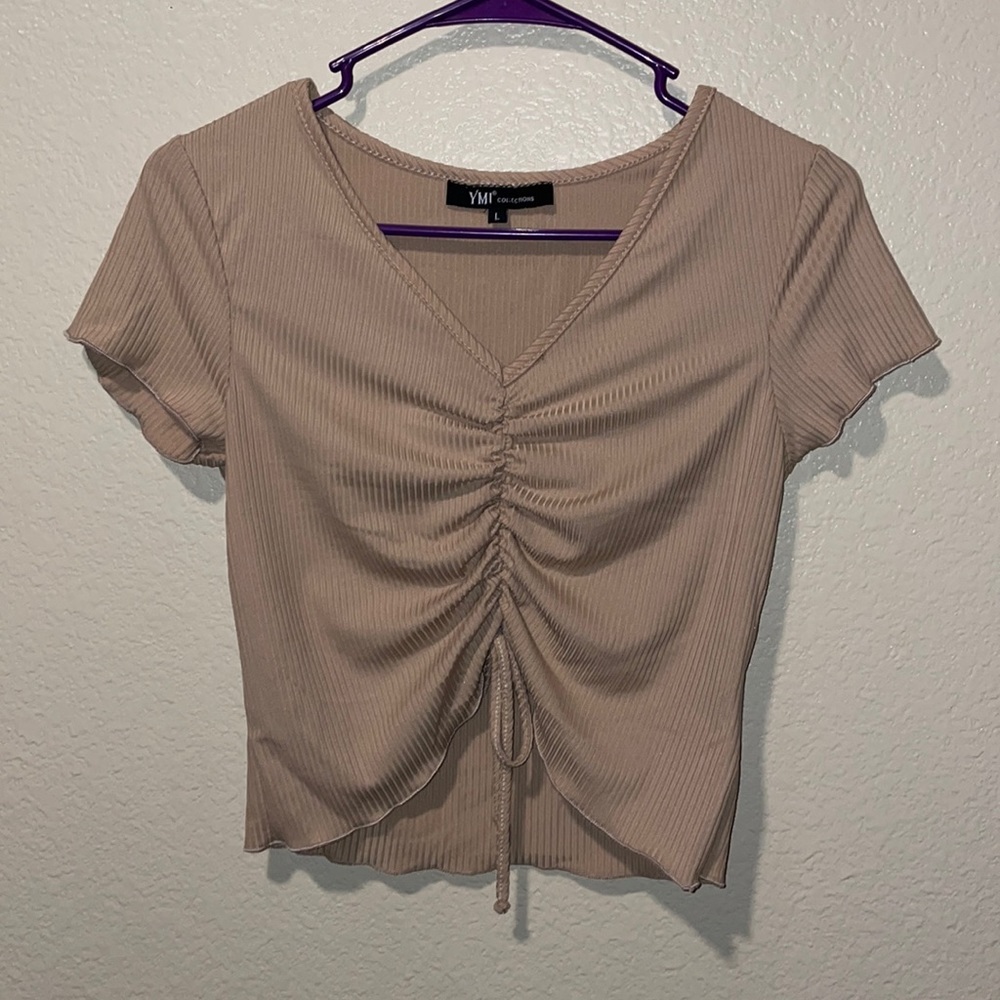 Tan crop top (L)